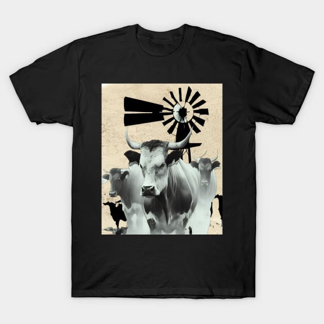 Grunge Farmstyle - Nguni Cattle T-Shirt by Wayne's Business Art